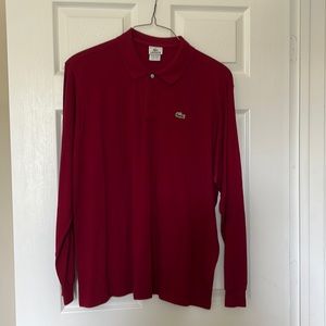 Men’s Lacoste Long Sleeve Polo Size: 3XL (Lacoste size 8) Dark Red